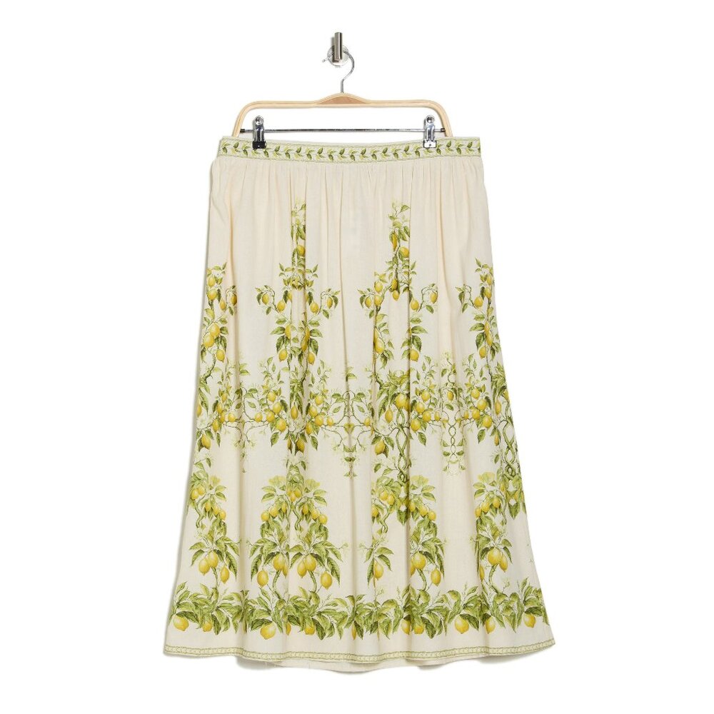 MAX STUDIO | Floral Border Print Midi Skirt w/ Pockets! | NWT - Picture 5 of 7